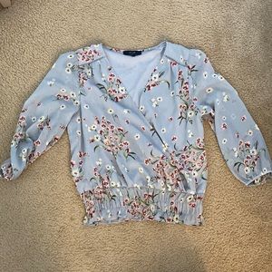 Cute blue floral blouse